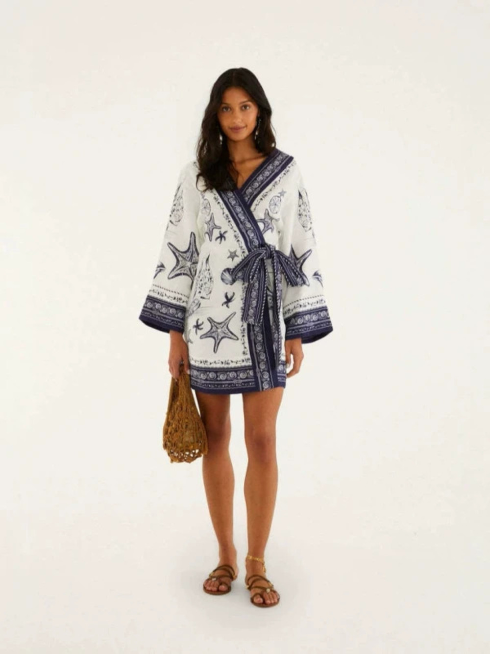 ZARA Chic Linen Loose Drawstring Beach Dress
